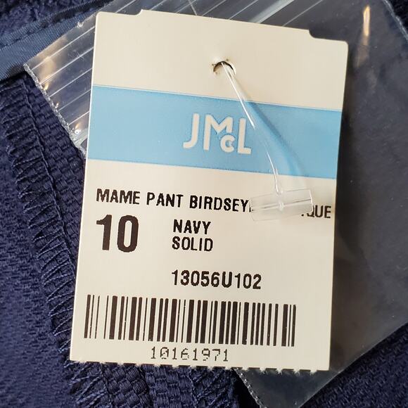 J McLaughlin Womens Size 10 NWT Mame Pant Birdseye Pique Cotton Blue - Picture 6 of 10